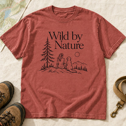 Wild By Nature Girl And Dog Forest – Brick front mockup