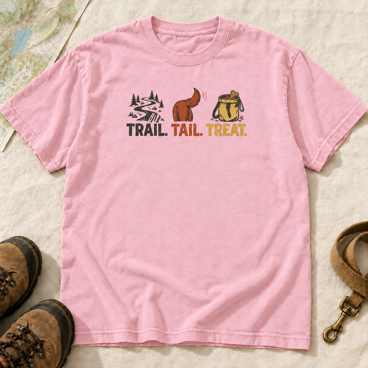 Trail, Tail & Treat Dog Hiking T-Shirt | Buddy Outfitters