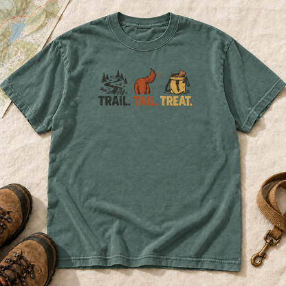 Trail, Tail & Treat Dog Hiking T-Shirt | Buddy Outfitters