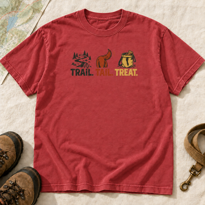 Trail, Tail & Treat Dog Hiking T-Shirt | Buddy Outfitters