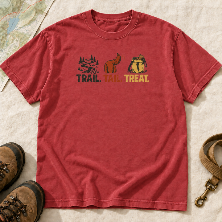 Trail, Tail & Treat Dog Hiking T-Shirt | Buddy Outfitters