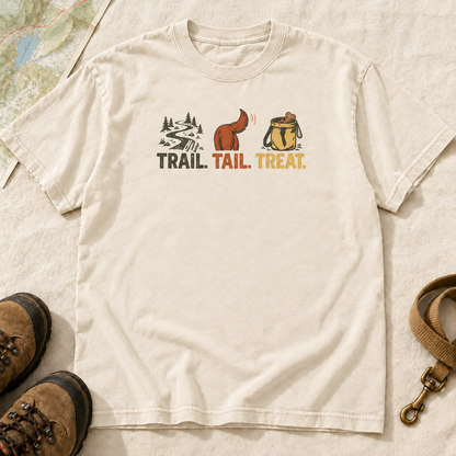 Trail, Tail & Treat Dog Hiking T-Shirt | Buddy Outfitters