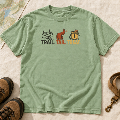 Trail, Tail & Treat Dog Hiking T-Shirt | Buddy Outfitters