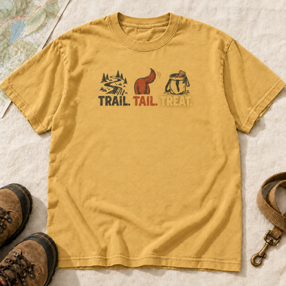 Trail, Tail & Treat Dog Hiking T-Shirt | Buddy Outfitters