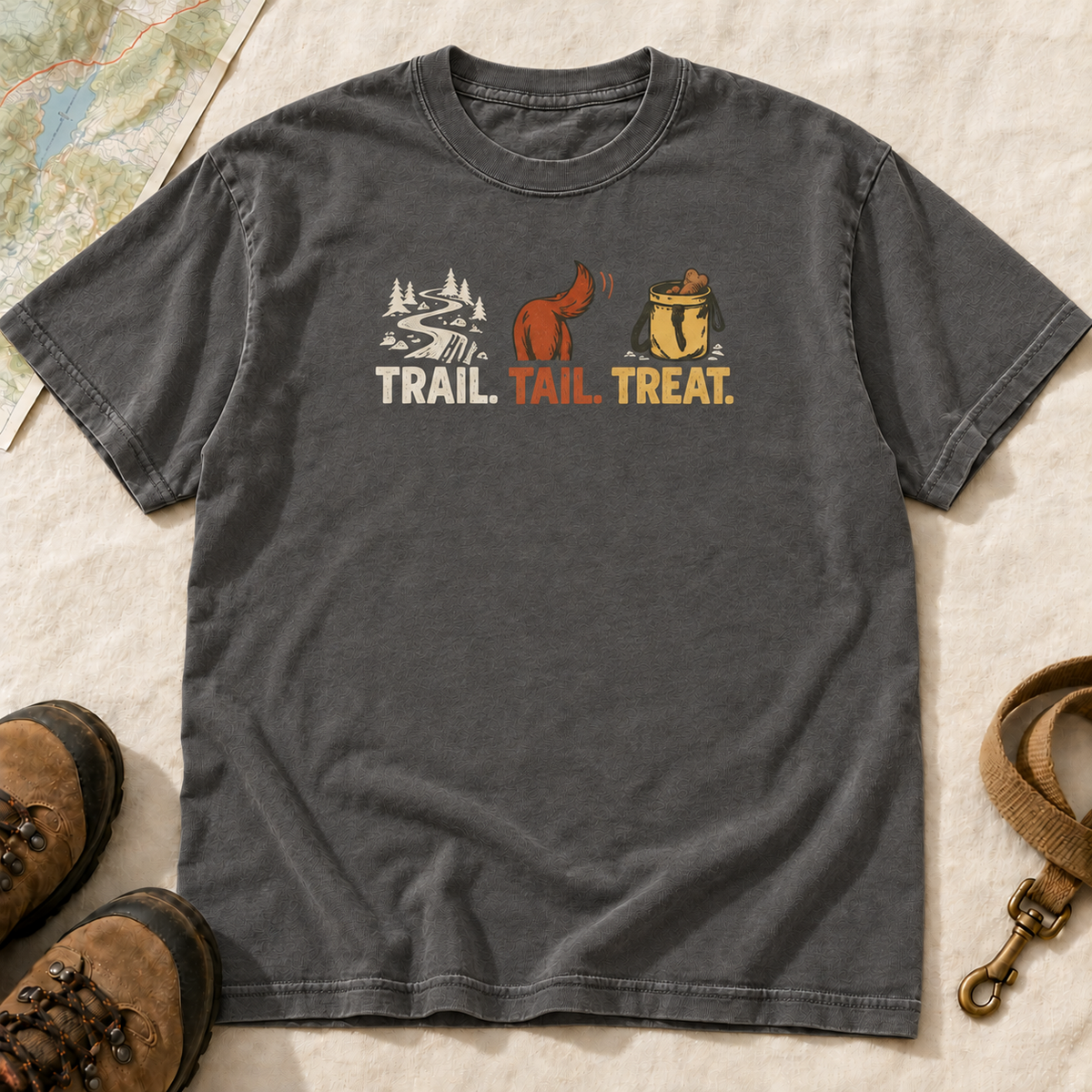 Trail, Tail & Treat Dog Hiking T-Shirt | Buddy Outfitters