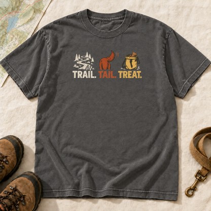 Trail, Tail & Treat Dog Hiking T-Shirt | Buddy Outfitters